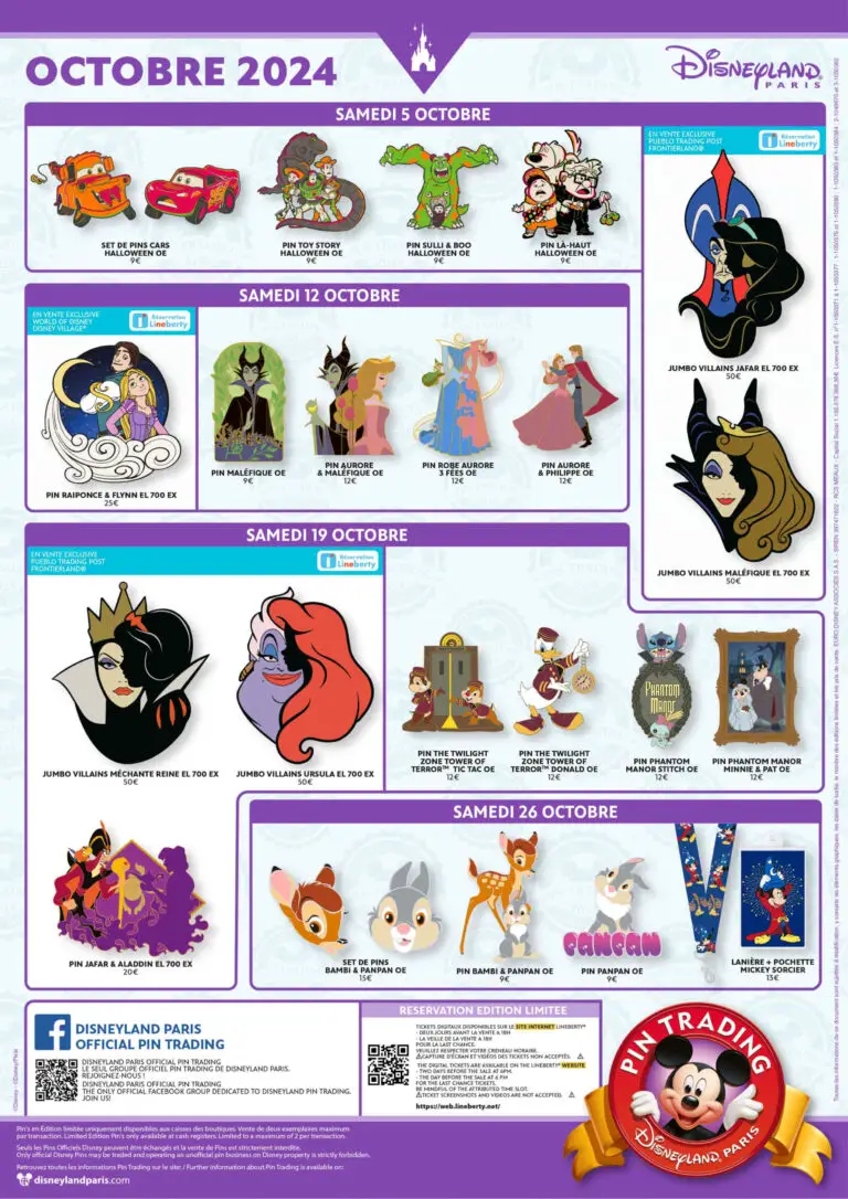 Disneyland Paris October 2024 Pins