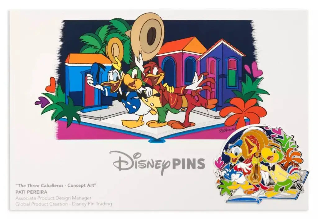 The Three Caballeros Pivoting Artist Series Pin by Pati Pereira – Limited Release