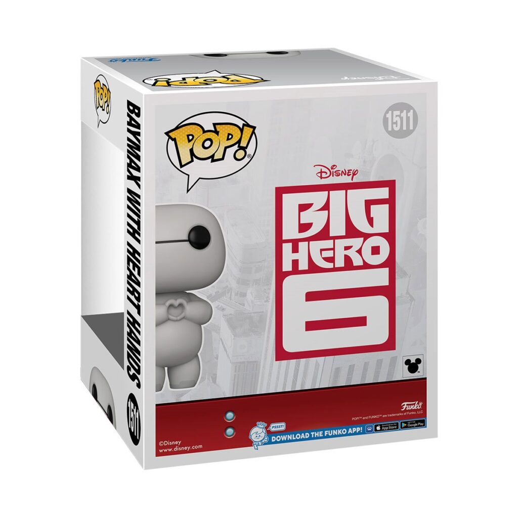 Big Hero 6 Baymax with Heart Hands Super 6-Inch Funko Pop! Vinyl Figure #1511 - Box Back