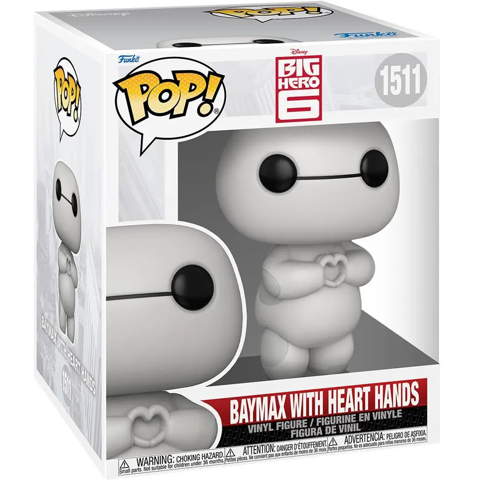 Big Hero 6 Baymax with Heart Hands Super 6-Inch Funko Pop! Vinyl Figure #1511 - Box Front