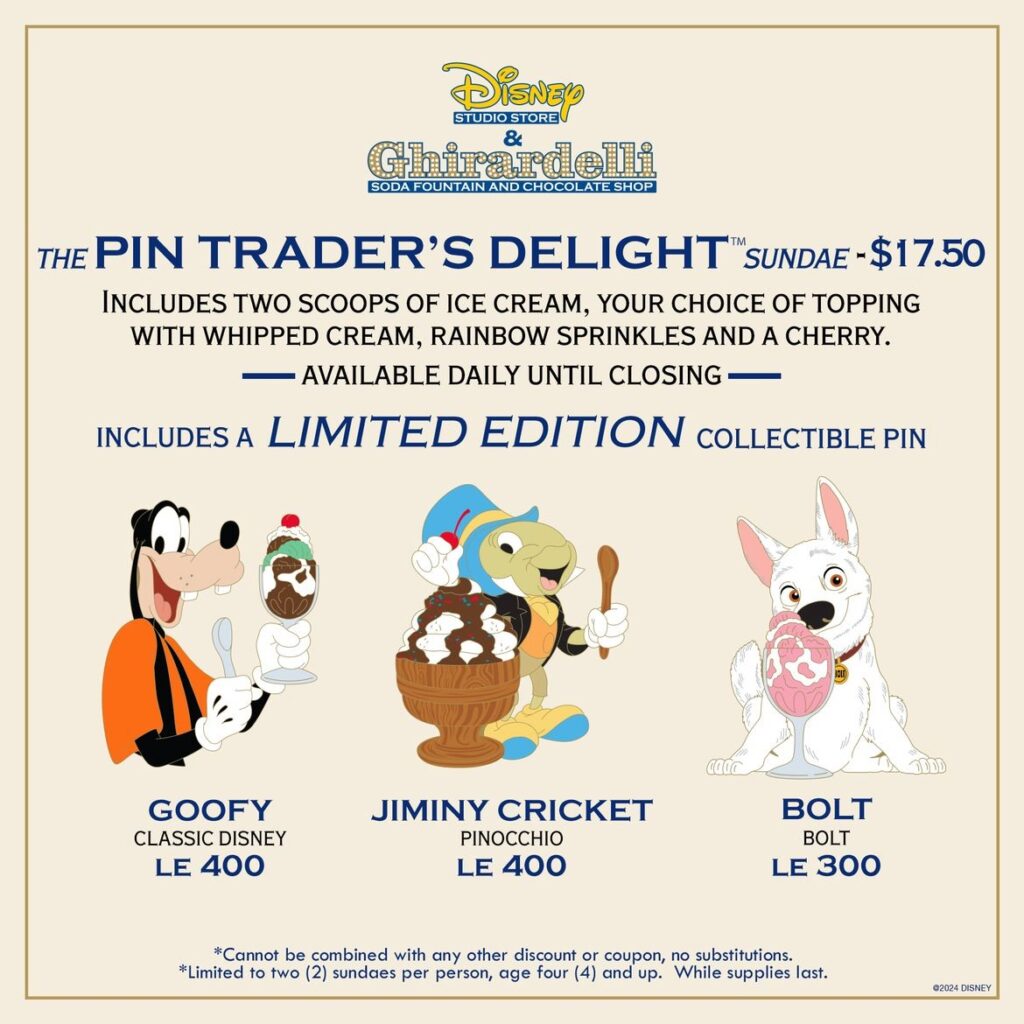 Disney Studio Store Hollywood Pin Trader's Delight October Sundae