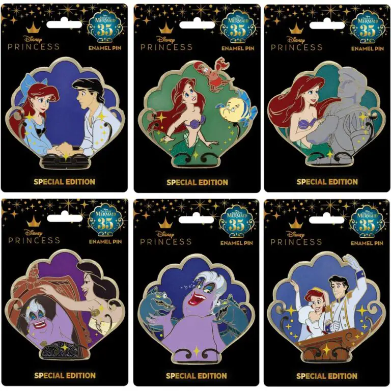 Disney The Little Mermaid 35th Anniversary Complete Series of Collectible Pins