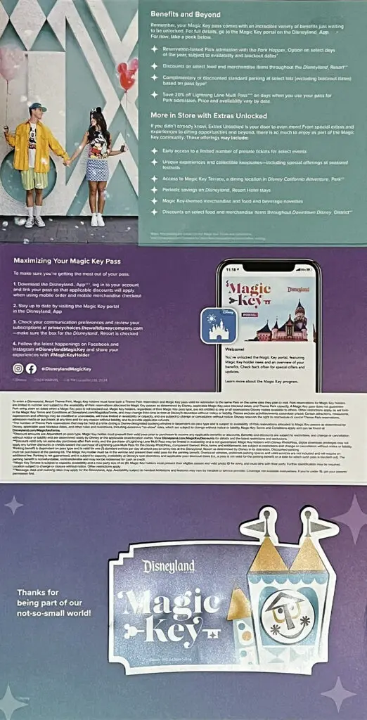 Disneyland Magic Key Renewal Magnet & Letter