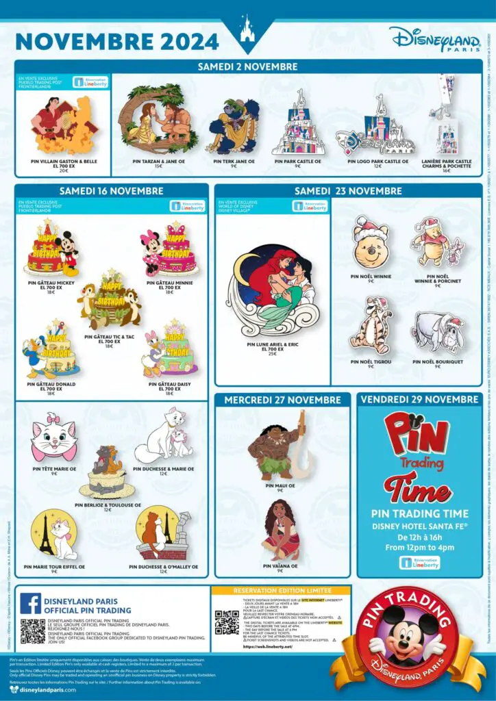 Disneyland Paris November 2024 Pins