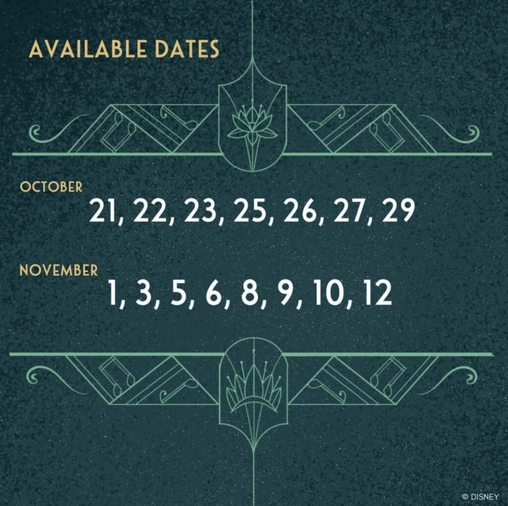 Tiana's Bayou Adventure Magic Key Previews Dates