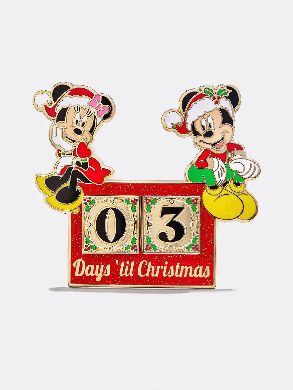 Disney Mickey Mouse and Minnie Mouse Christmas Countdown Pin