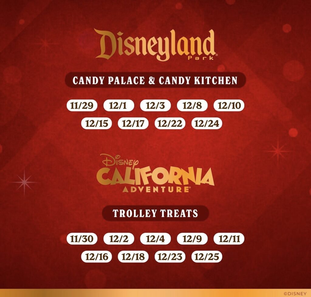 Disneyland Resort Candy Cane Distribution List