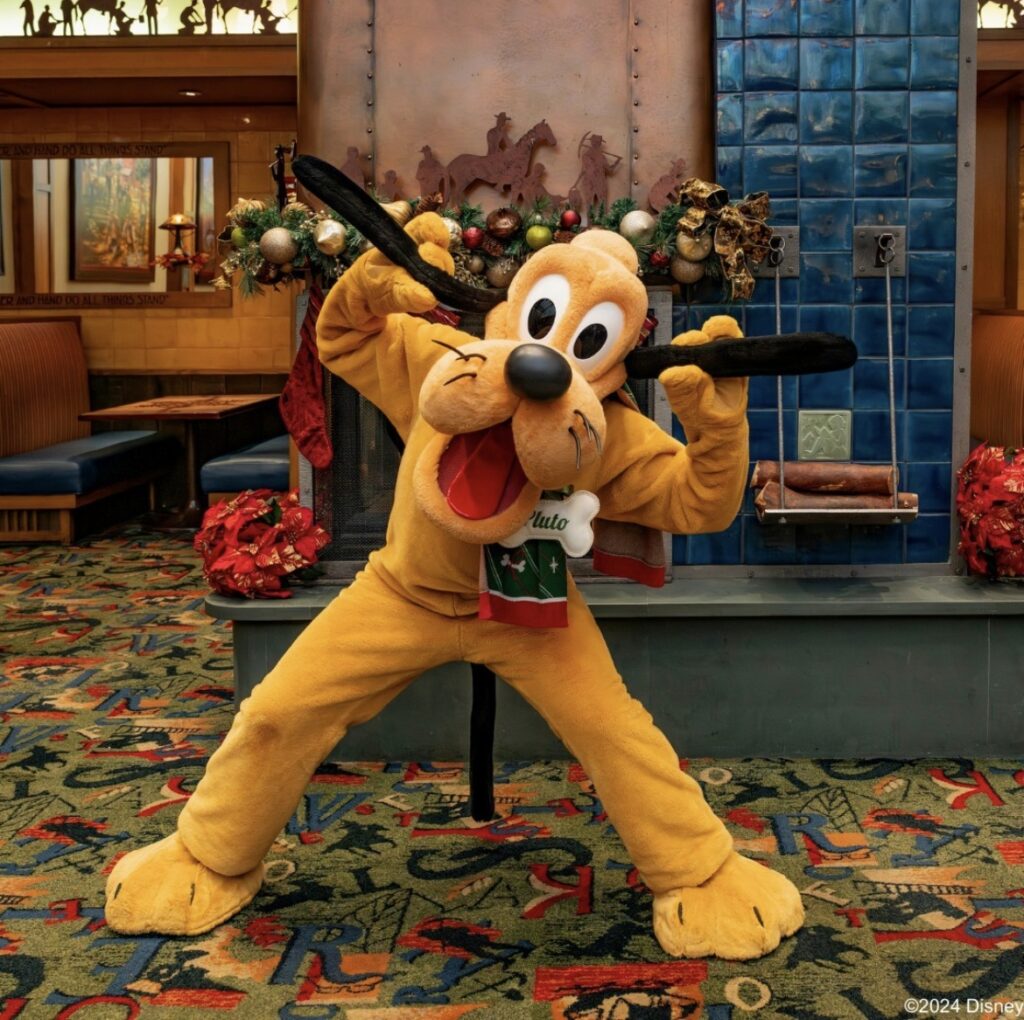 Pluto at Mickey’s Holiday Pajama Party