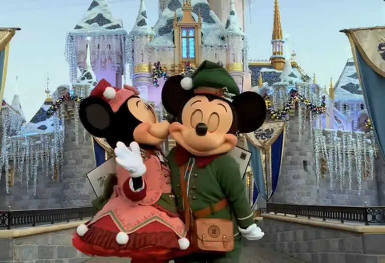 Sneak Peak at Mickey & Minnie Mouse 2024 Holiday Costumes at Disneyland - Sharing a Kiss - Hero