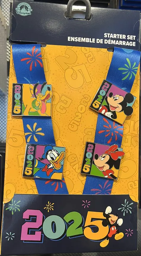 Disney Character 2025 Pin Lanyard Starter Set