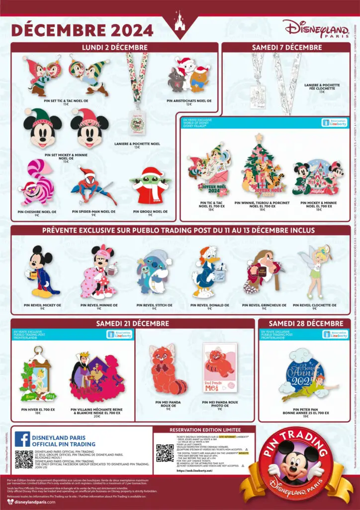 Disneyland Paris December 2024 Pin Release Schedule