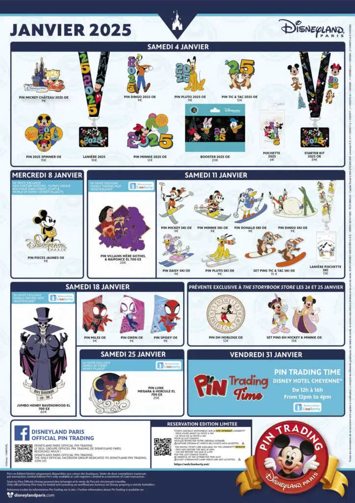 Disneyland Paris January 2025 Pin Release Schedule