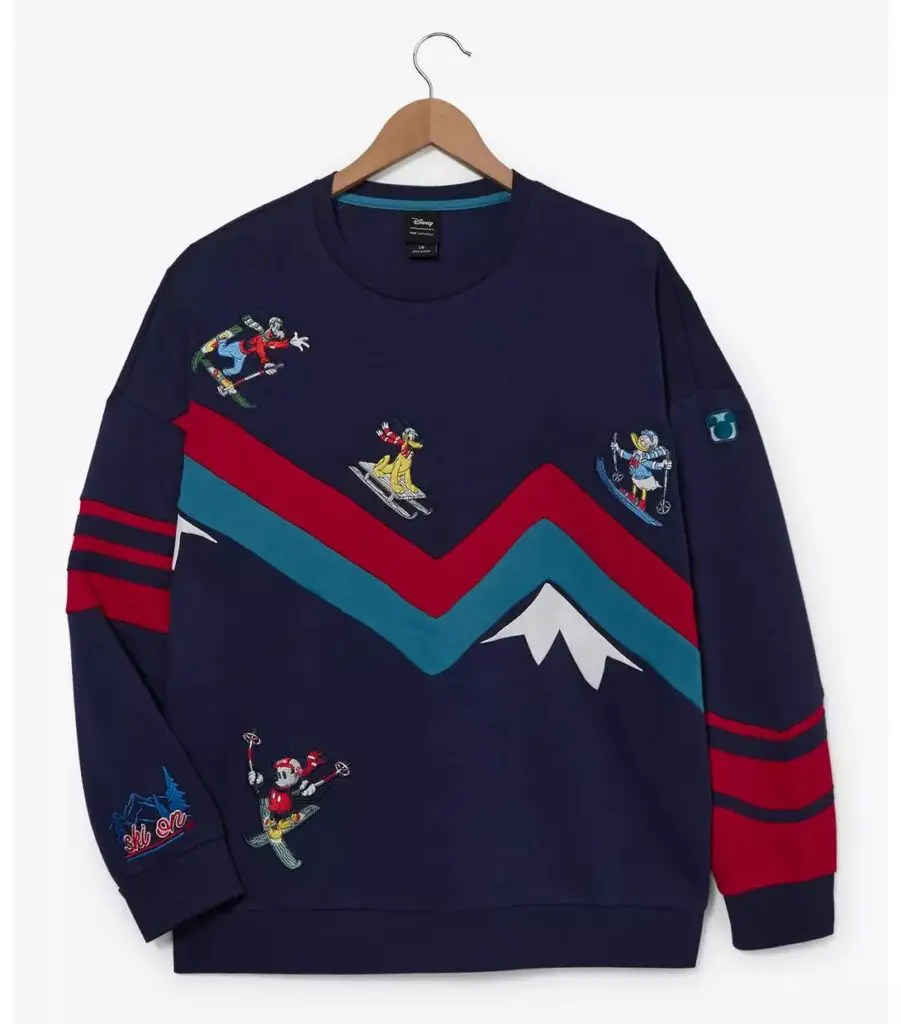 Disney Mickey and Friends Ski Striped Crewneck - BoxLunch Exclusive