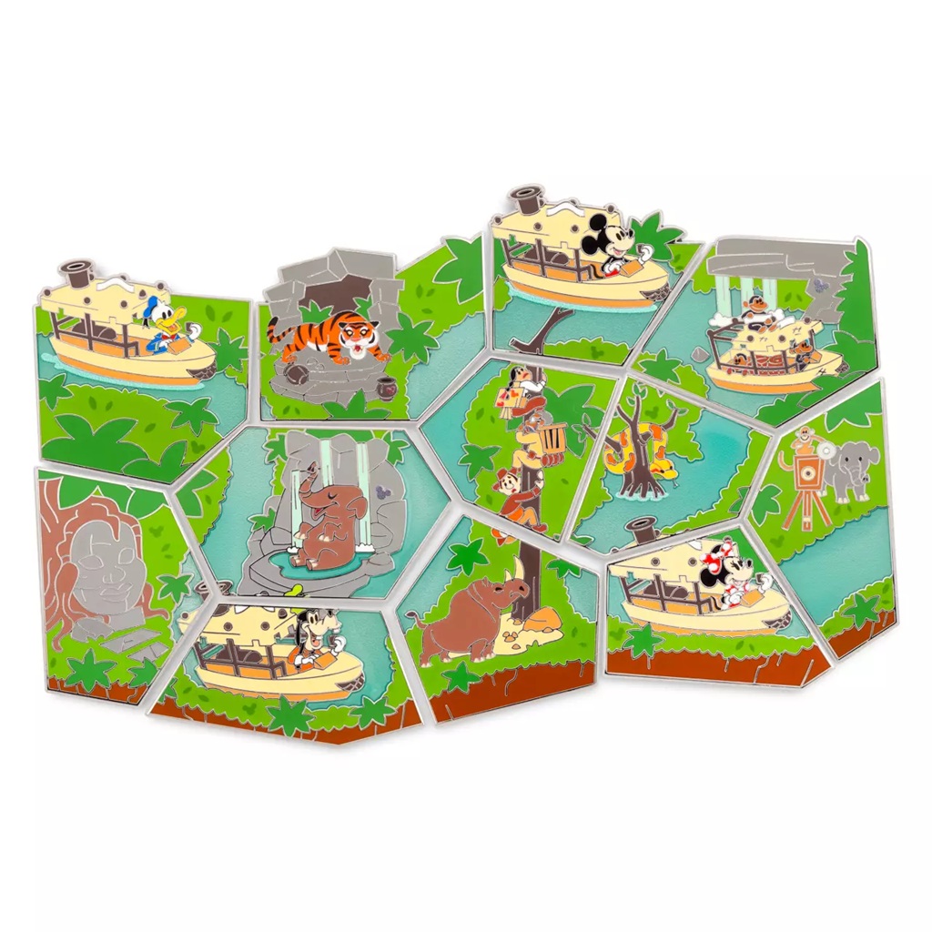 Jungle Cruise Mystery Pin Blind Pack – Disney Attraction Map Puzzles Series – 1-Pc. – Limited Edition Set