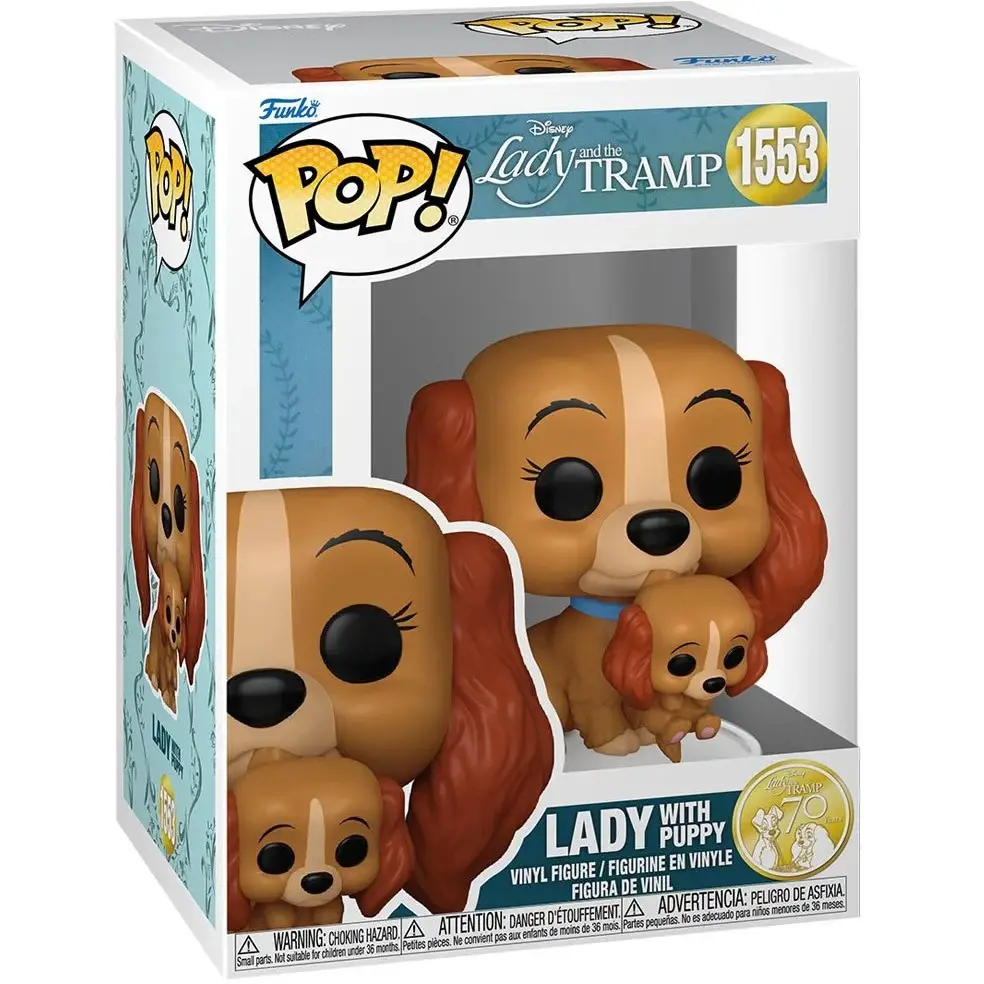 Lady and the Tramp 70th Anniversary Lady with Puppy Funko Pop! Vinyl Figure #1553 Box