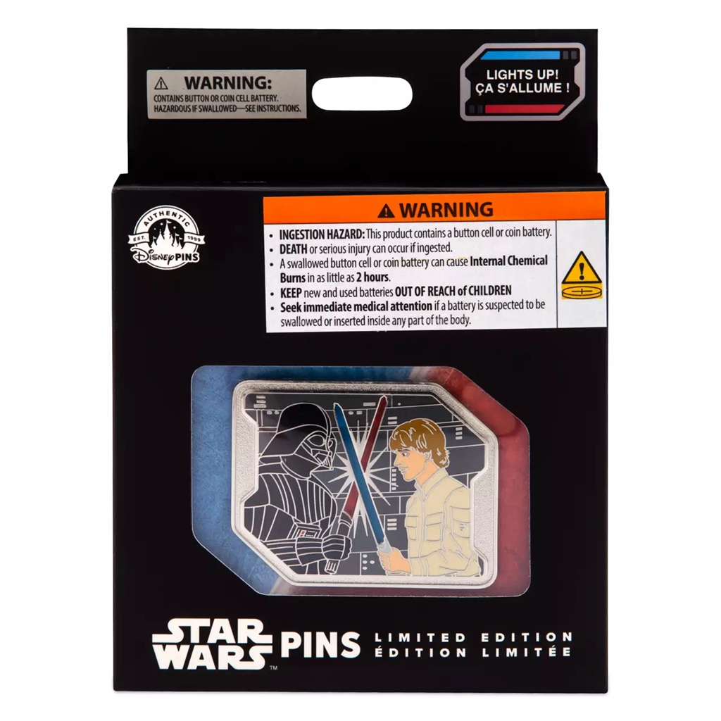 Luke Skywalker and Darth Vader Light-Up Jumbo Pin – Star Wars The Empire Strikes Back – Limited Edition Box