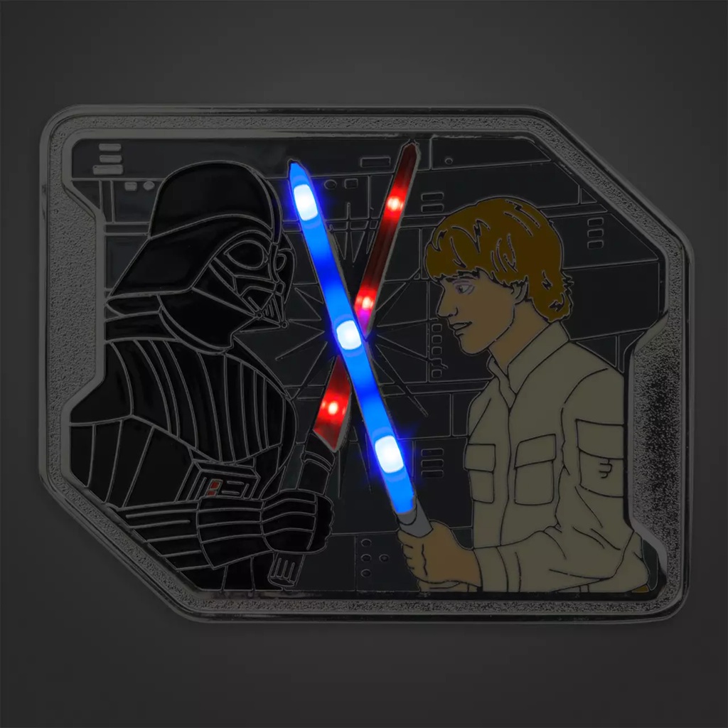 Luke Skywalker and Darth Vader Light-Up Jumbo Pin – Star Wars The Empire Strikes Back – Limited Edition