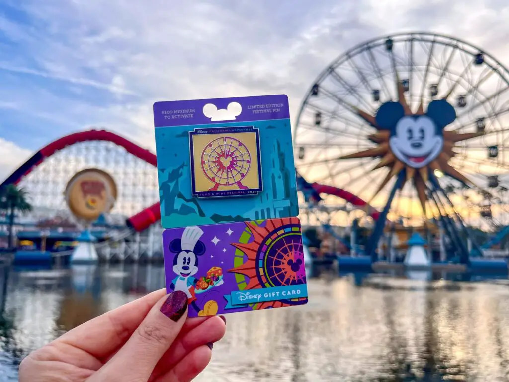 Disney California Adventure Park Food & Wine Gift Card with Pin