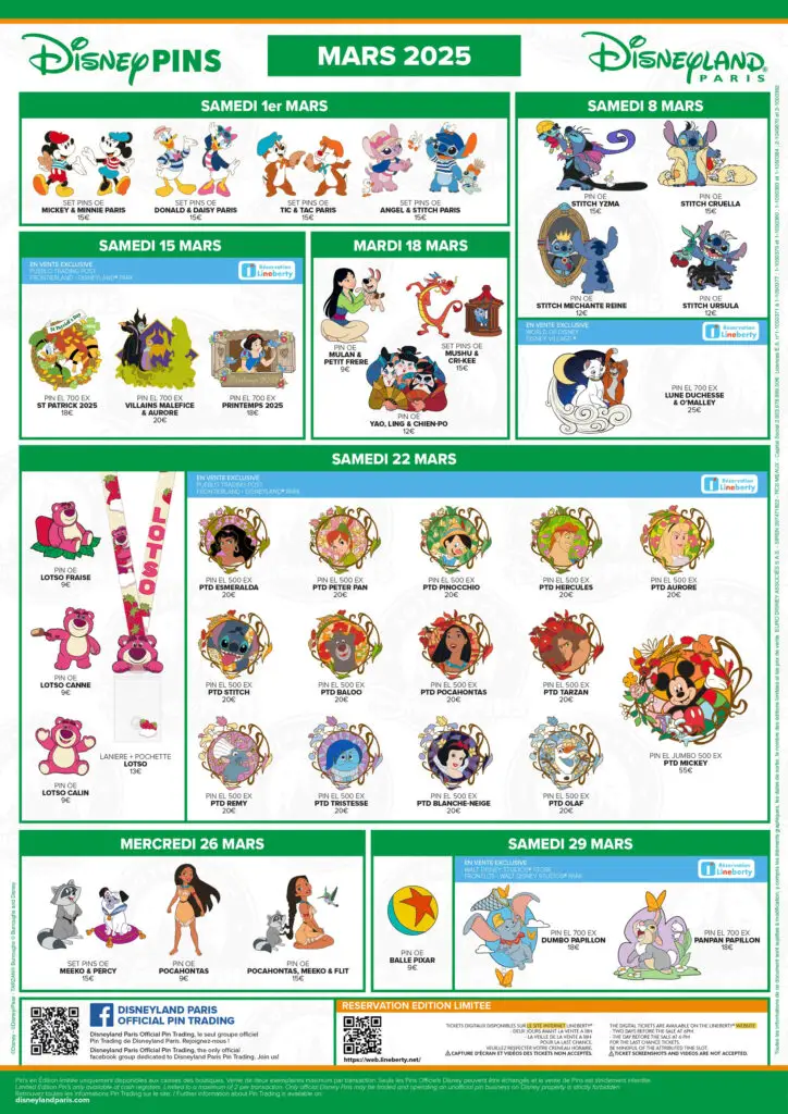 Disneyland Paris March 2025 Pin Release Schedule