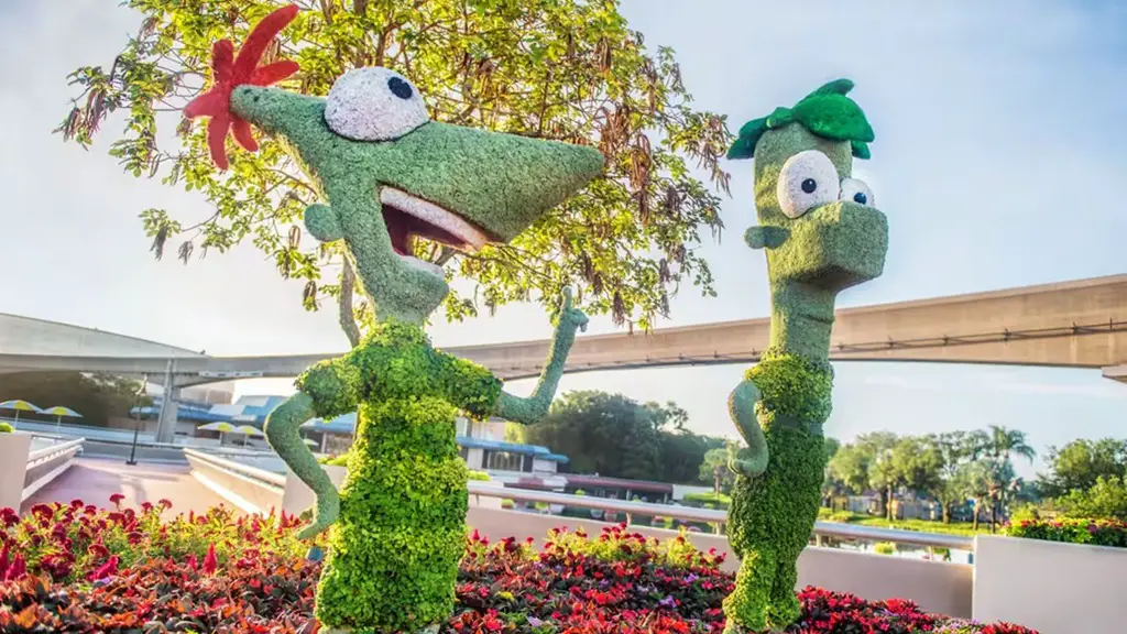 EPCOT International Flower & Garden Festival Phineas and Ferb Topiaries