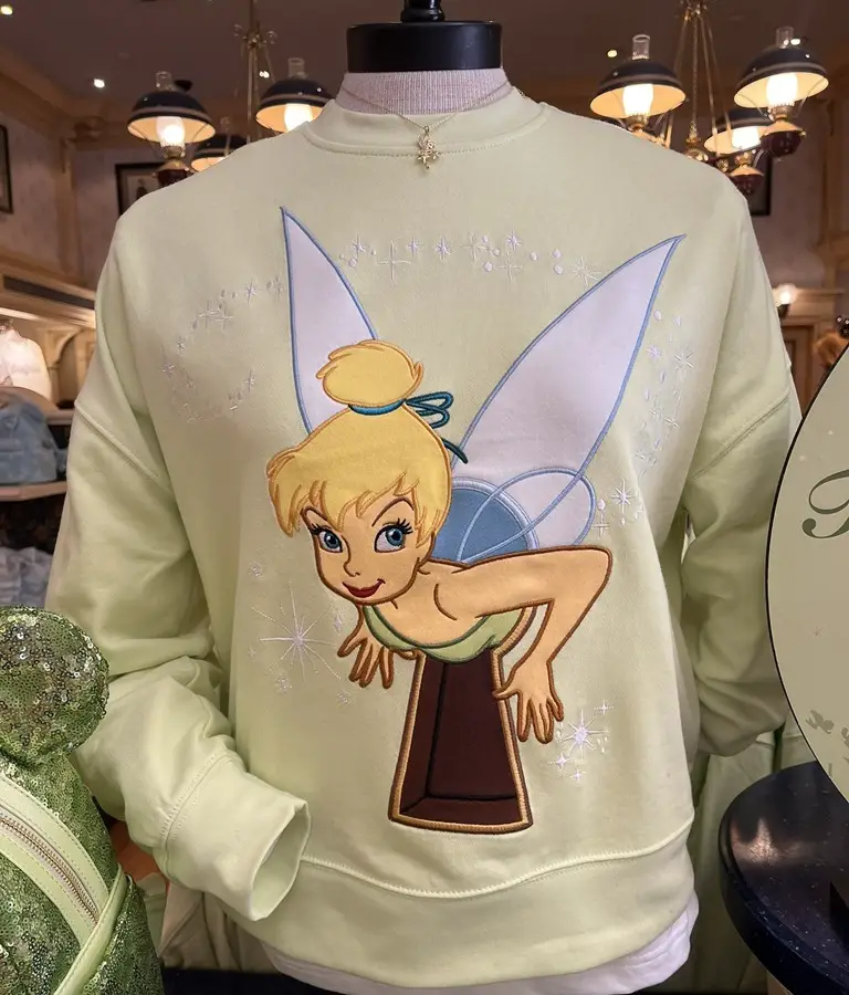 Disneyland Tinker Bell Green Sweatshirt - Front