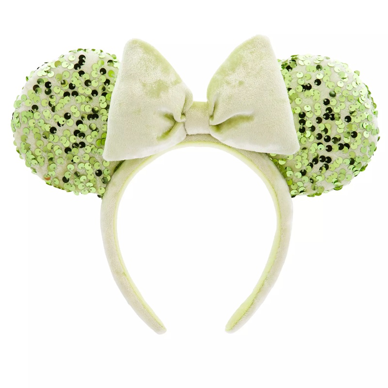 Minnie Mouse Sequined Ear Headband for Adults – Tinker Bell Green - Front