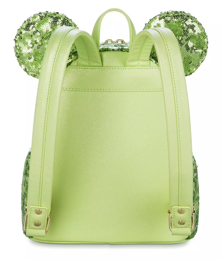 Minnie Mouse Sequined Loungefly Mini Backpack – Tinker Bell Green - Back