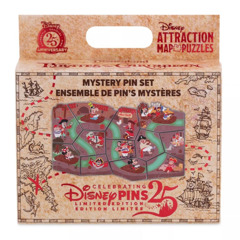 Pirates of the Caribbean Mystery Pin Blind Box Pack – Disney Attraction Map Puzzles Series – 1-Pc. – Limited Edition