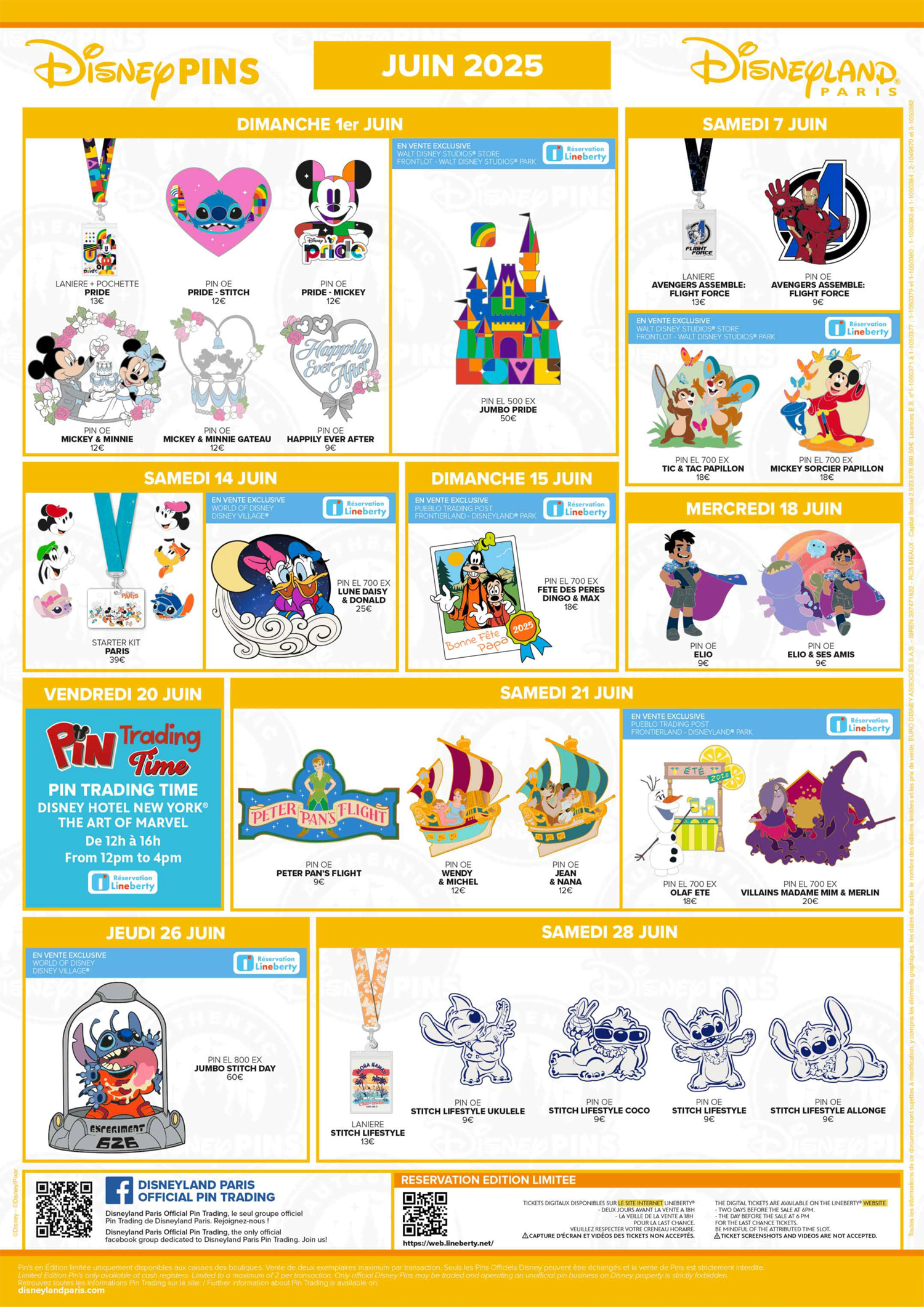 Disneyland Paris June 2025 Pin Release Preview Schedule
