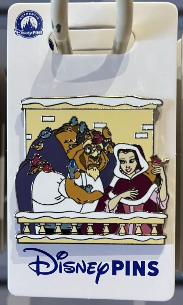 Beauty and the Beast Winter Scene Pin