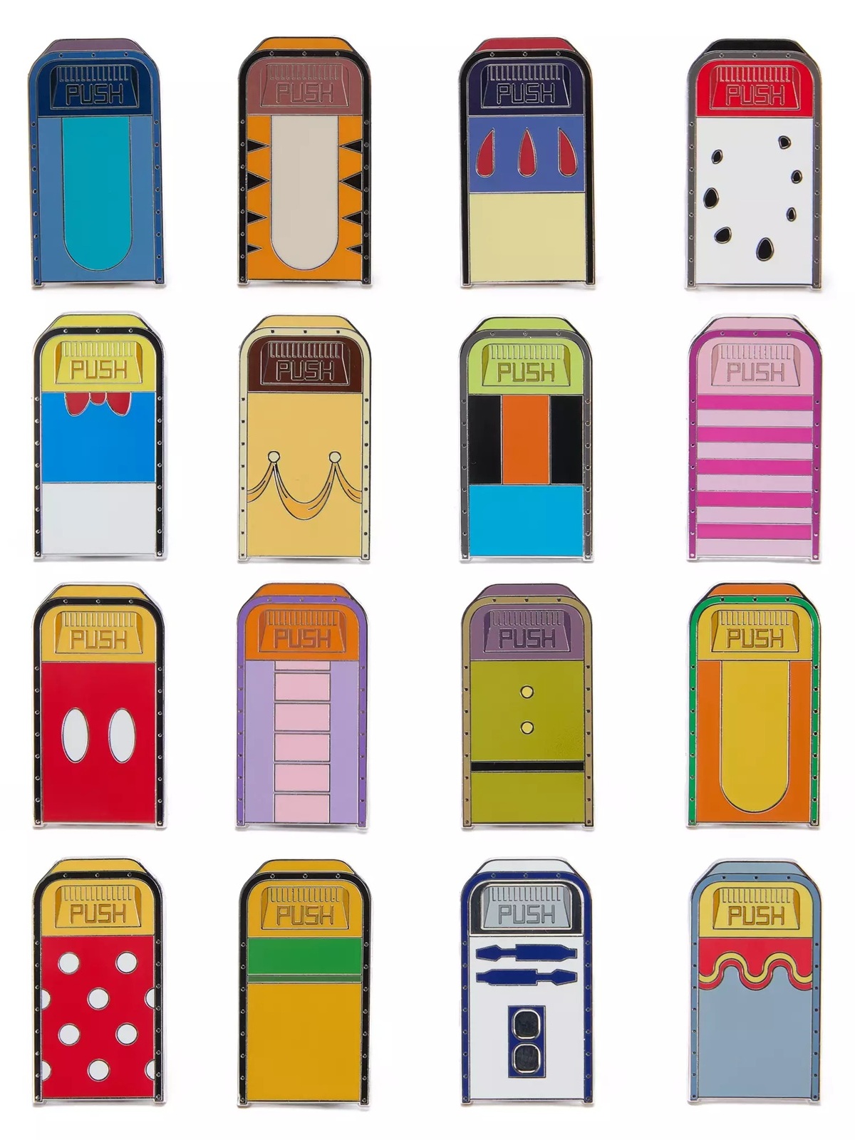 Disney Character Trash Bins Mystery Pin Pouch Full Set