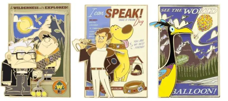 Disney Pixar UP A World of Adventure - Set of 3 Collectible Pin on Pin Special Edition 200