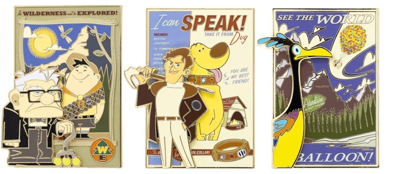 Disney Pixar UP A World of Adventure - Set of 3 Collectible Pin on Pin Special Edition 200