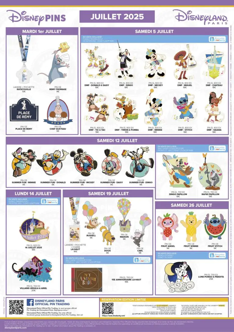 Disneyland Paris July 2025 Pin Release Schedule