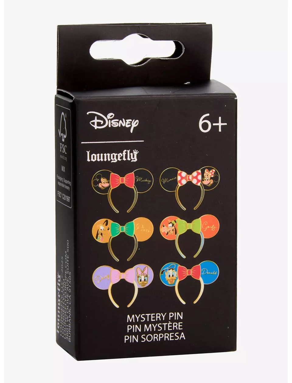 Loungefly Disney Mickey Mouse & Friends Mickey Ears Blind Box Enamel Pin - BoxLunch Exclusive Box