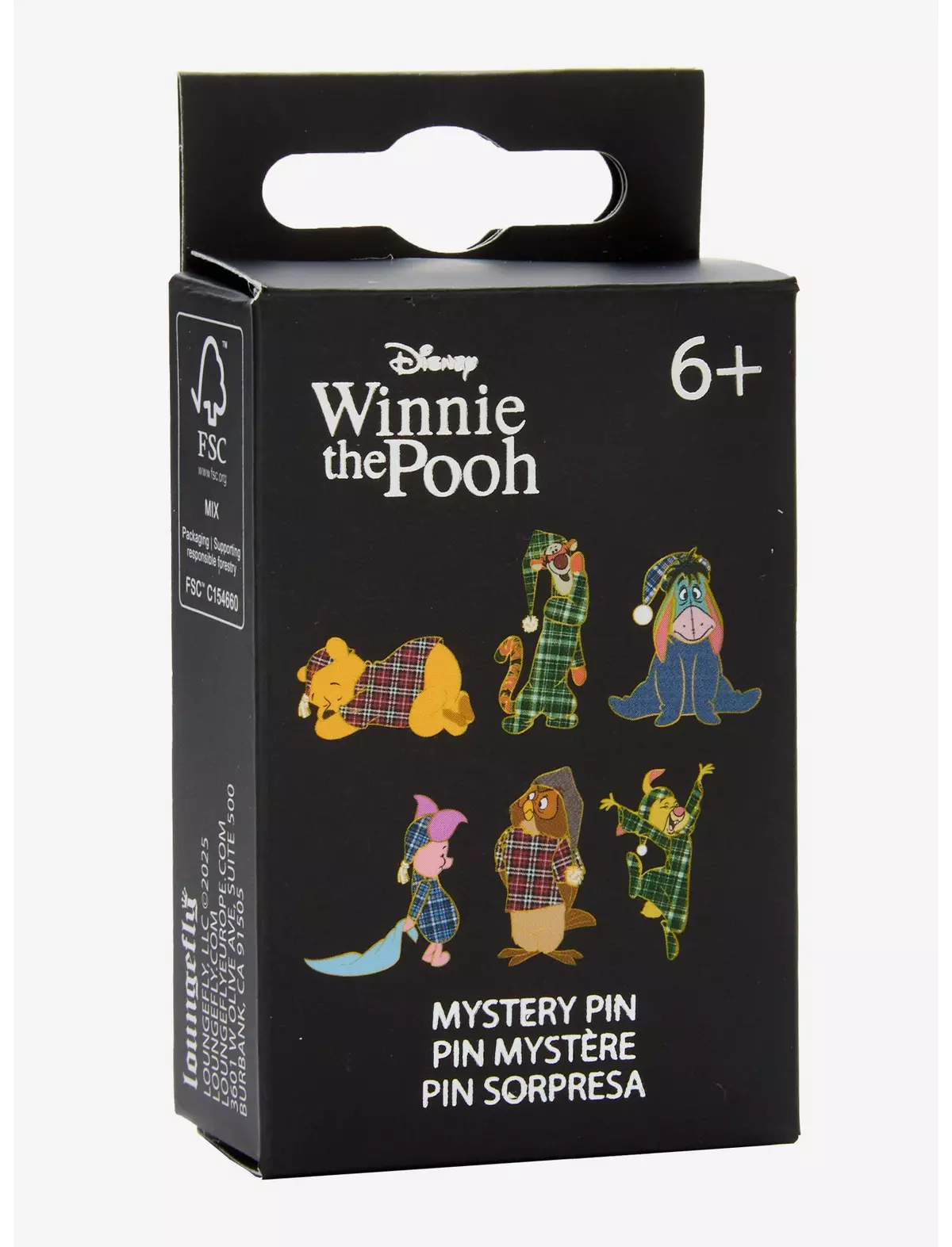 Loungefly Disney Winnie the Pooh Plaid Pajamas Blind Box Enamel Pin — BoxLunch Exclusive Box