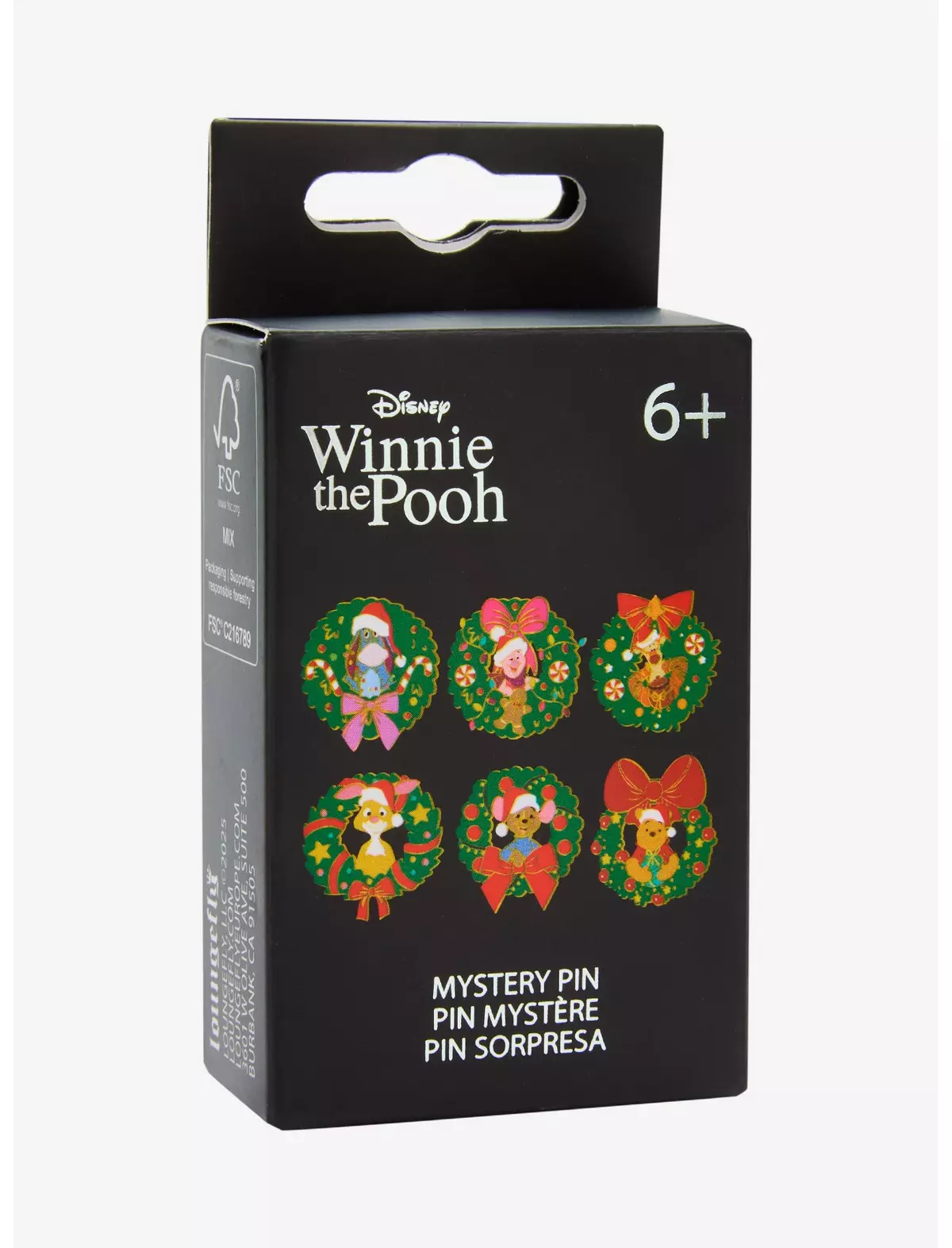 Loungefly Disney Winnie the Pooh Holiday Wreath Blind Box Enamel Pin — BoxLunch Exclusive Box