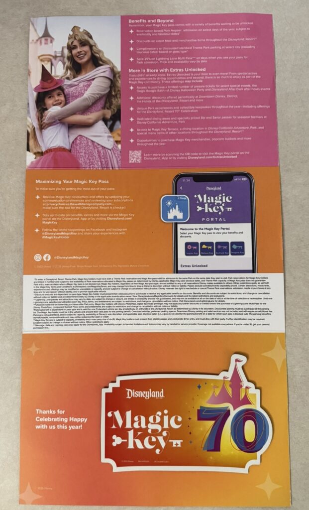 2025 Disneyland Magic Key Passholder Magnet with Renewal
