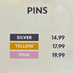 Disney Pins Color Code Pricing Chart