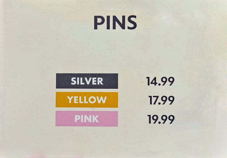 Disney Pins Color Code Pricing Chart