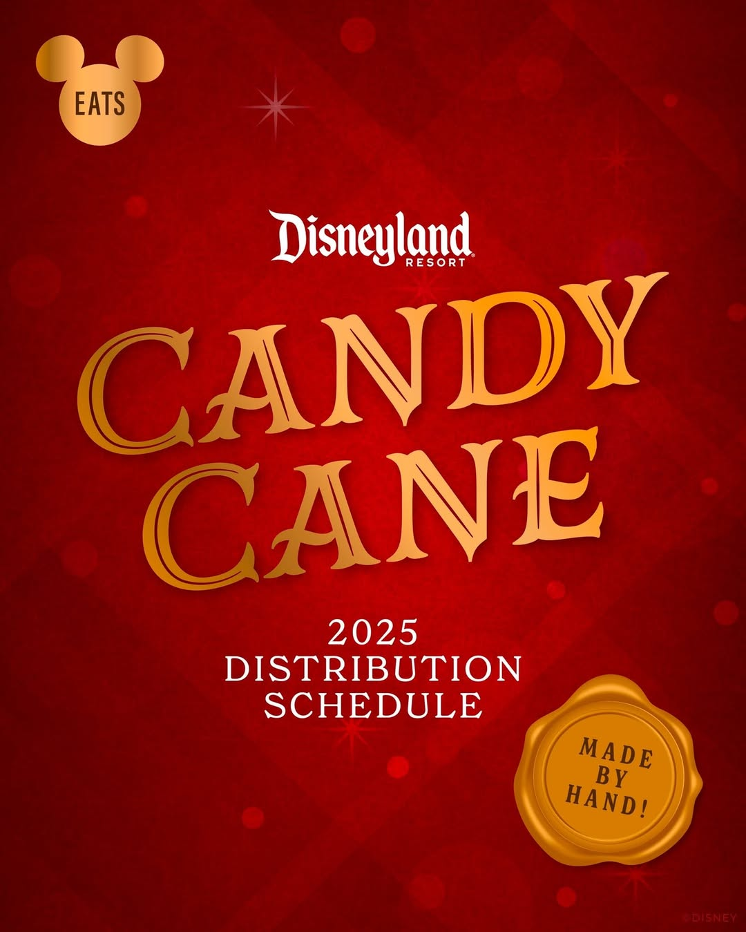 Disneyland Resort 2025 Candy Cane Distribution Schedule