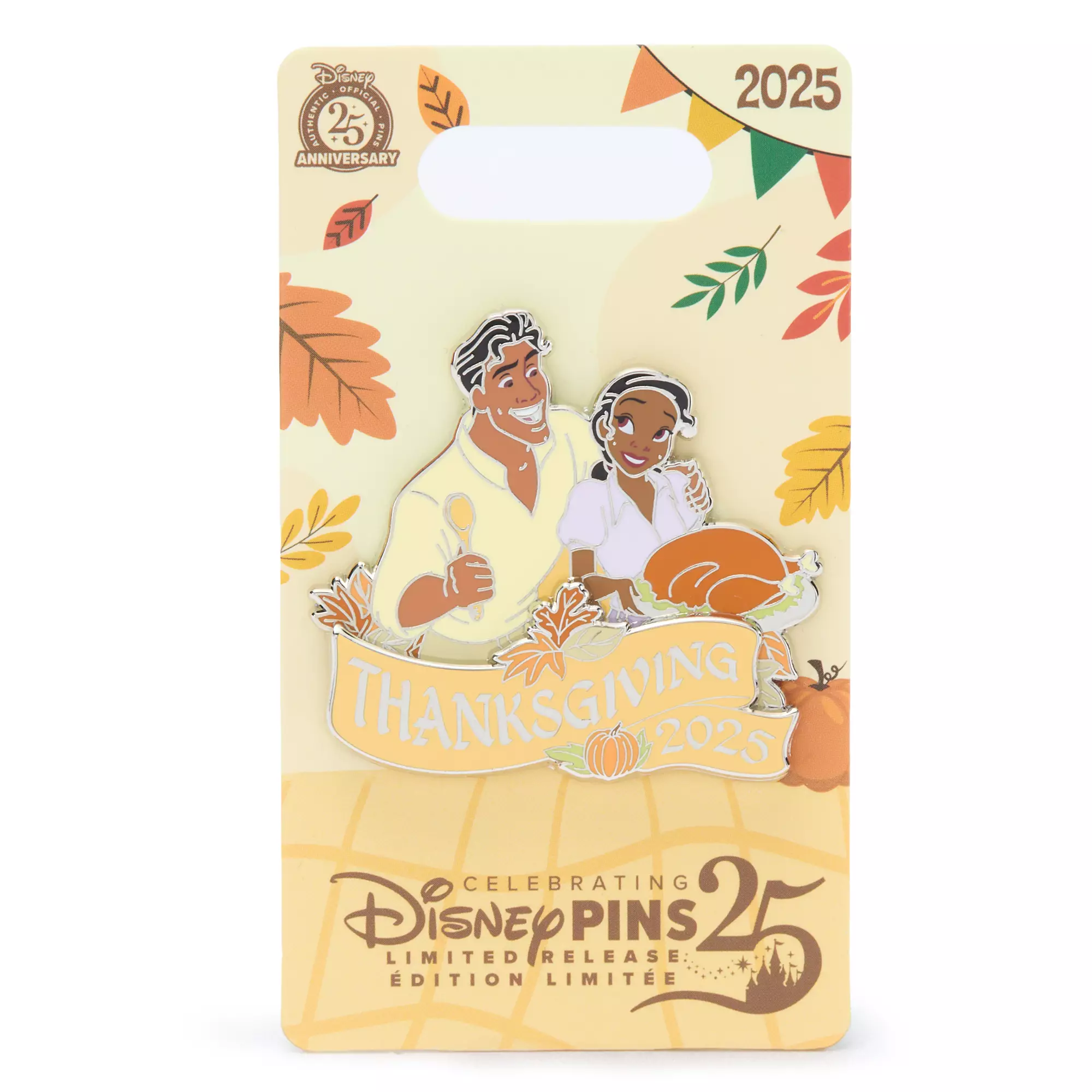 Tiana and Naveen Thanksgiving 2025 Pin – The Princess and the Frog – Limited Release on Card