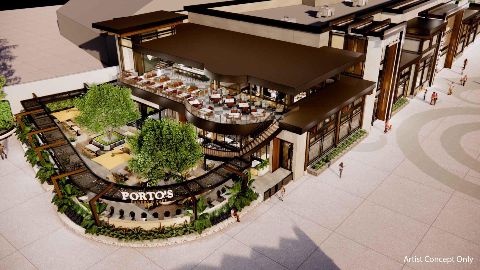 Porto’s Bakery & Cafe Artist Concept - Aerial View