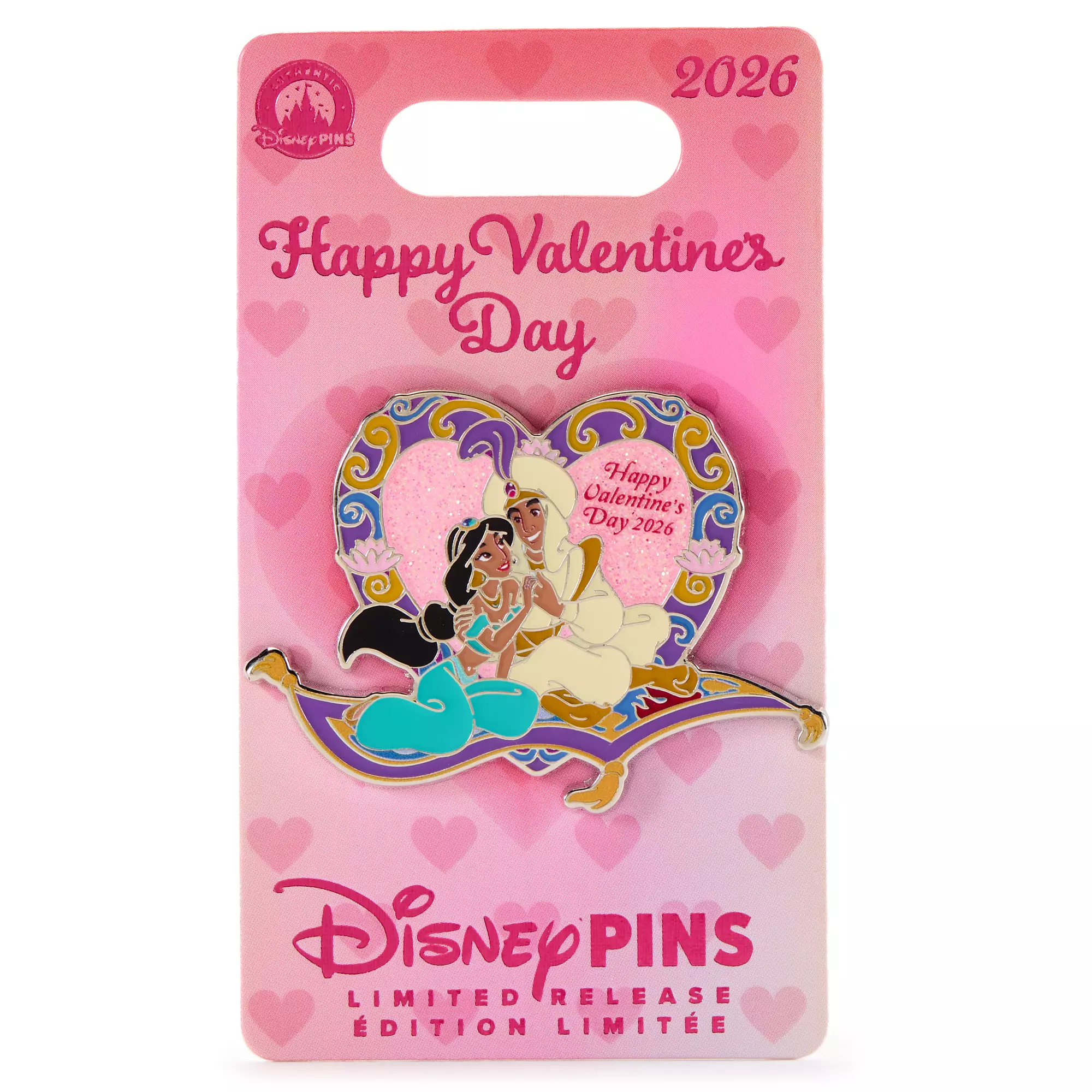 Aladdin and Jasmine Valentine's Day 2026 Pin – Limited Release Pin