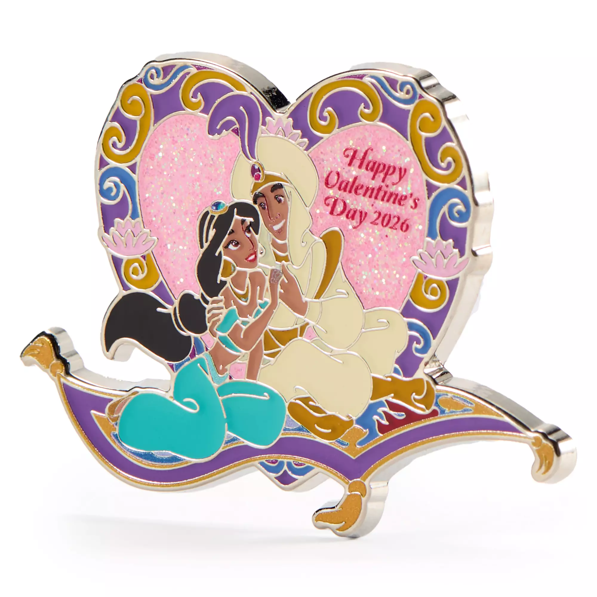 Aladdin and Jasmine Valentine's Day 2026 Pin – Limited Release