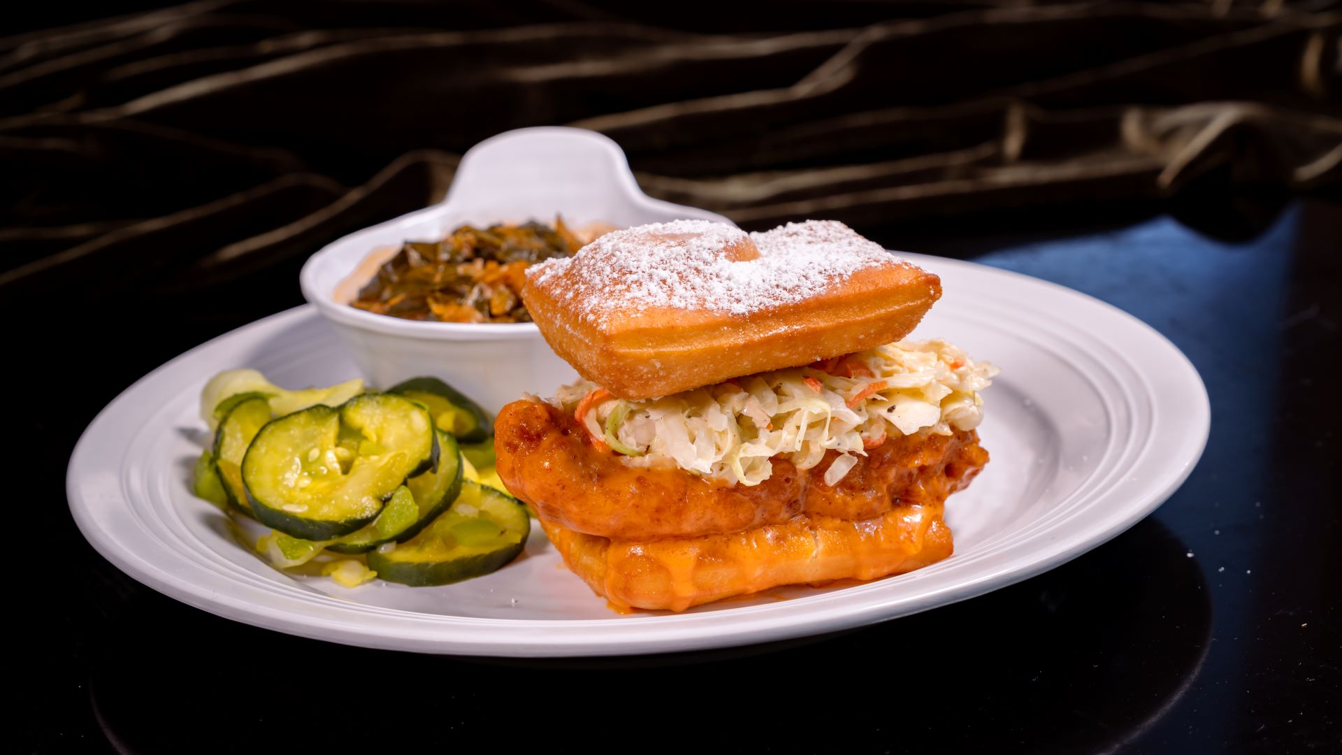 Buffalo-Chicken-Beignet-Sandwich-at-Tianas-Palace
