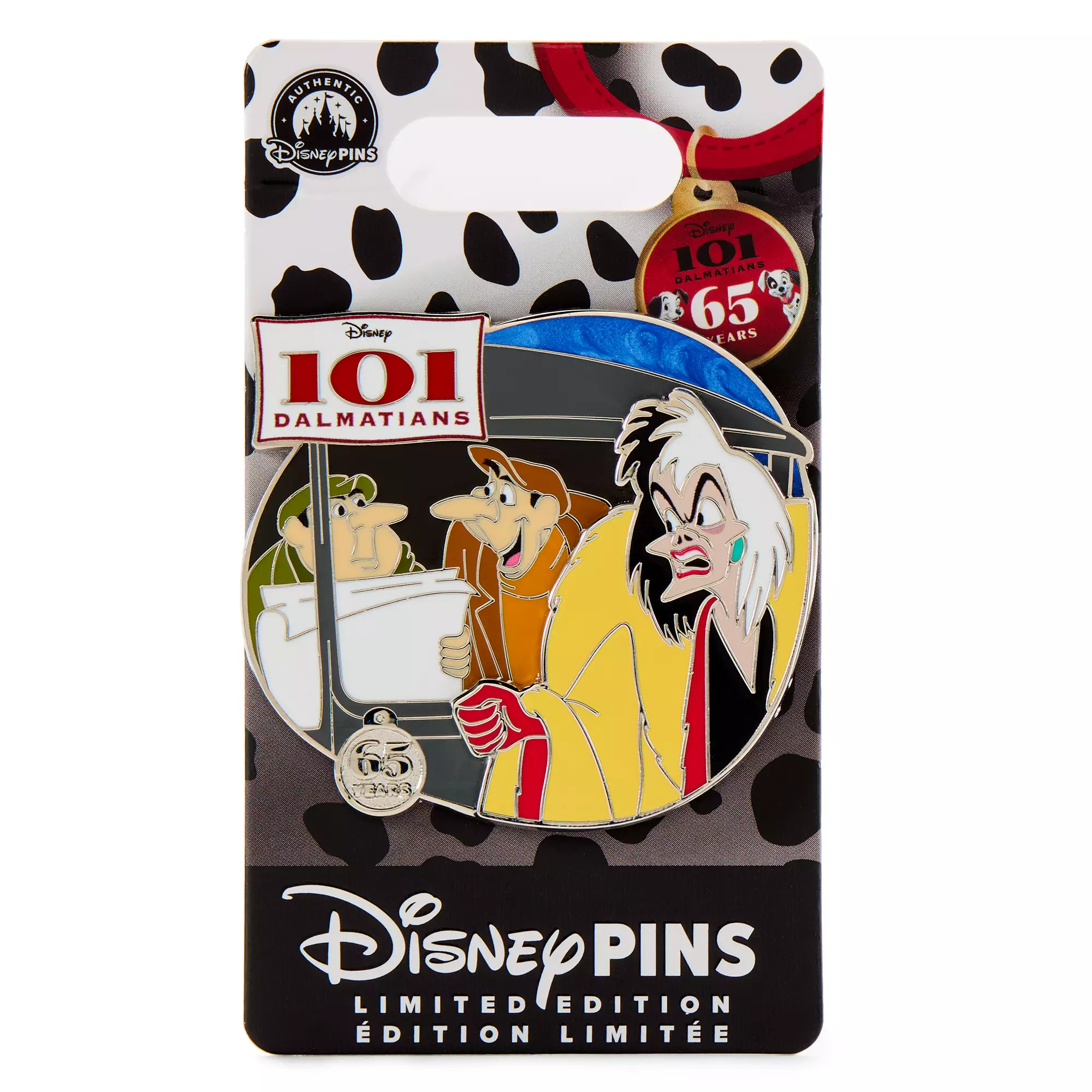 Cruella De Vil, Horace and Jasper Badun Pin – 101 Dalmatians 65th Anniversary – Limited Edition Pin