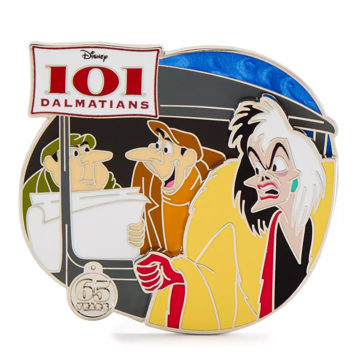 Cruella De Vil, Horace and Jasper Badun Pin – 101 Dalmatians 65th Anniversary – Limited Edition