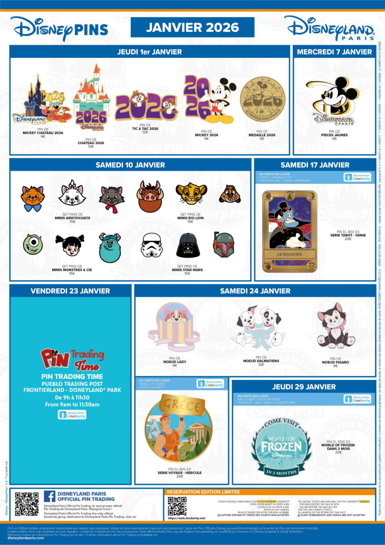 Disneyland Paris January 2026 Pin Release Schedule