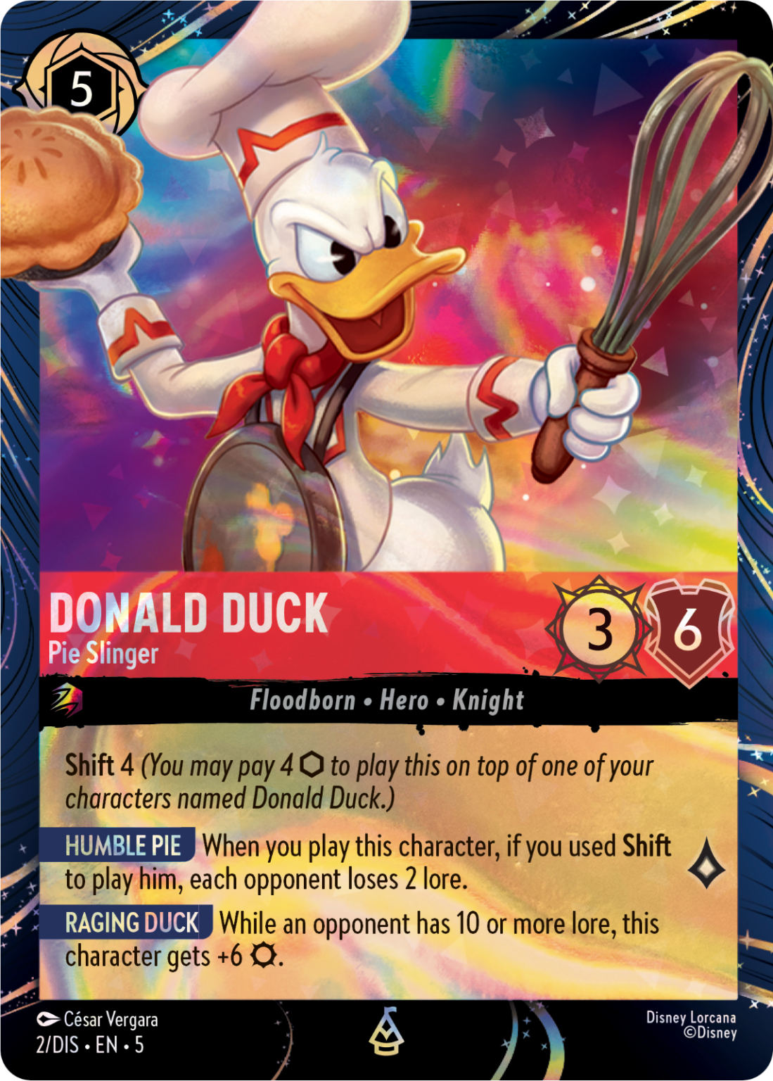 Donald Duck Lorcana Card at Festival of the Arts